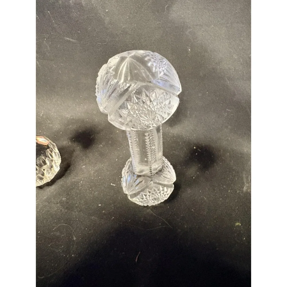 7 Vintage Pressed Glass Knife Rests -Imperial Glass- Dumbell Ornate EUC