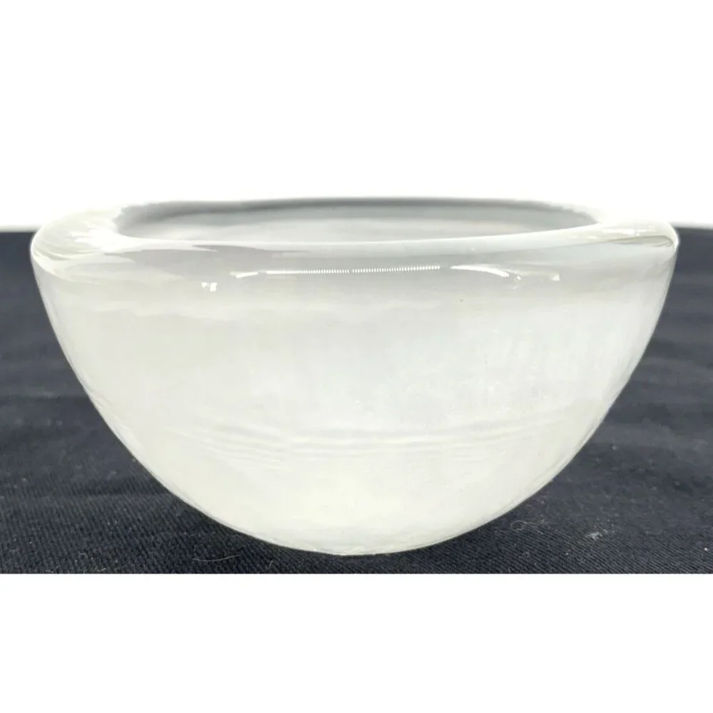 Kosta Boda Sweden Snow White Votive Glass Candle Holder 4 x 2