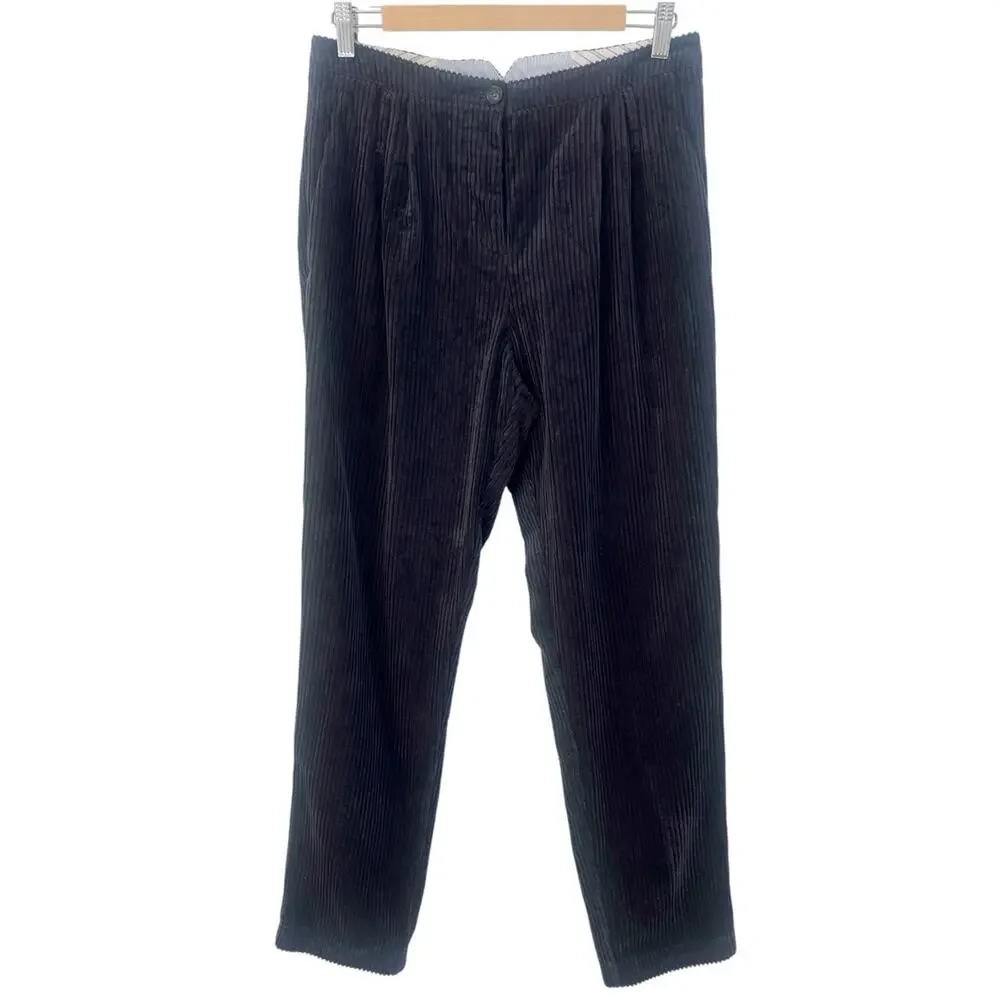 Sessun Pants Corduroy Rocco High Waisted Straight Leg Women Sz 42 US 10 Gray