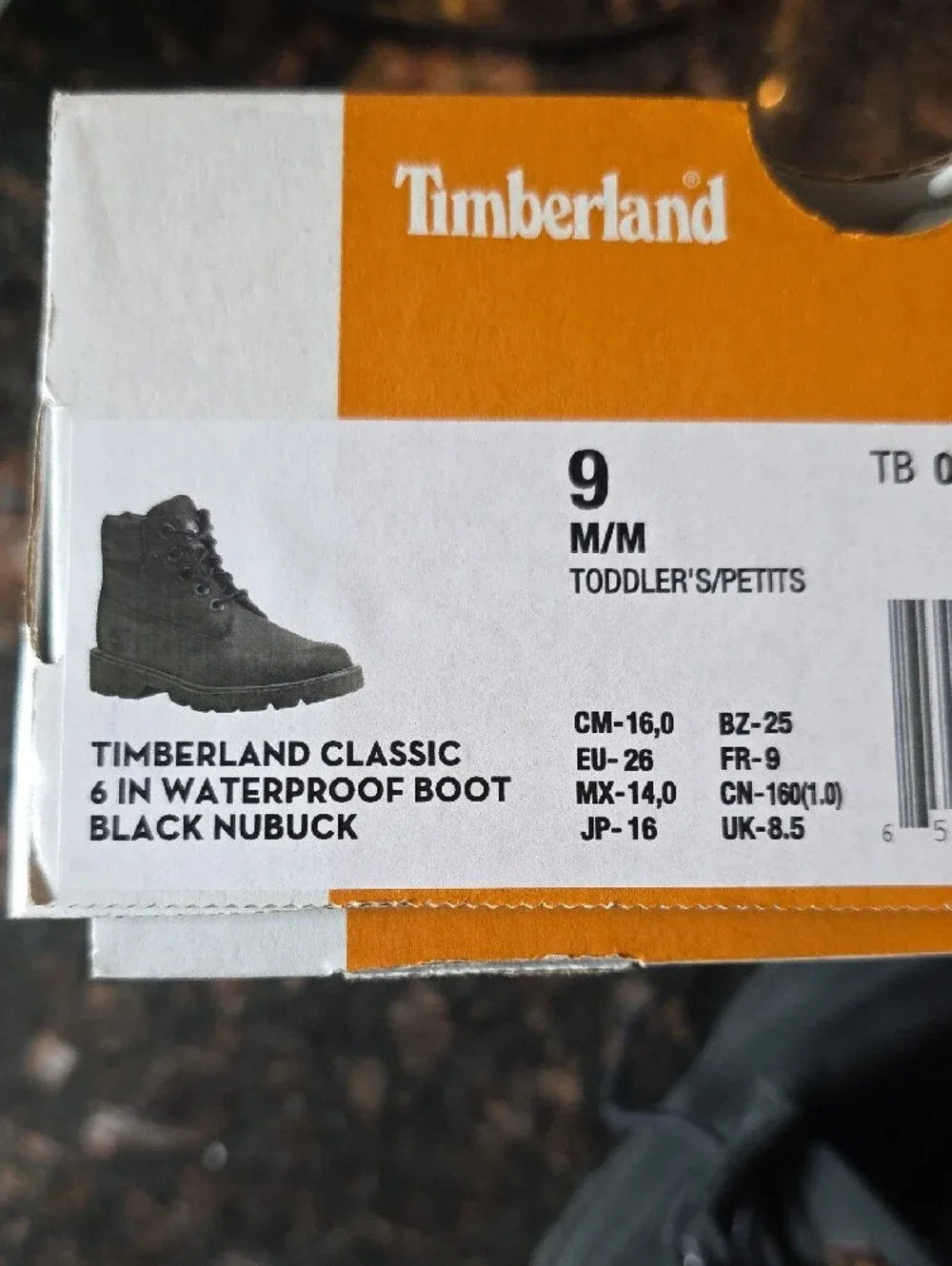 Timberland Toddler Black Lace-Up Boots