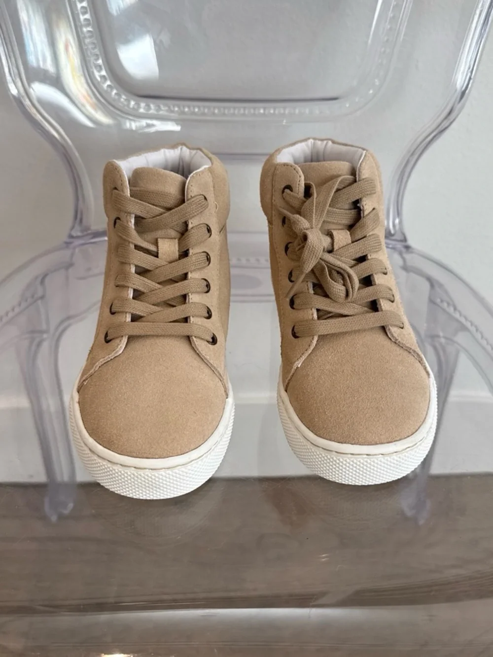 Janie and Jack Tan High-Top Kids Sneakers