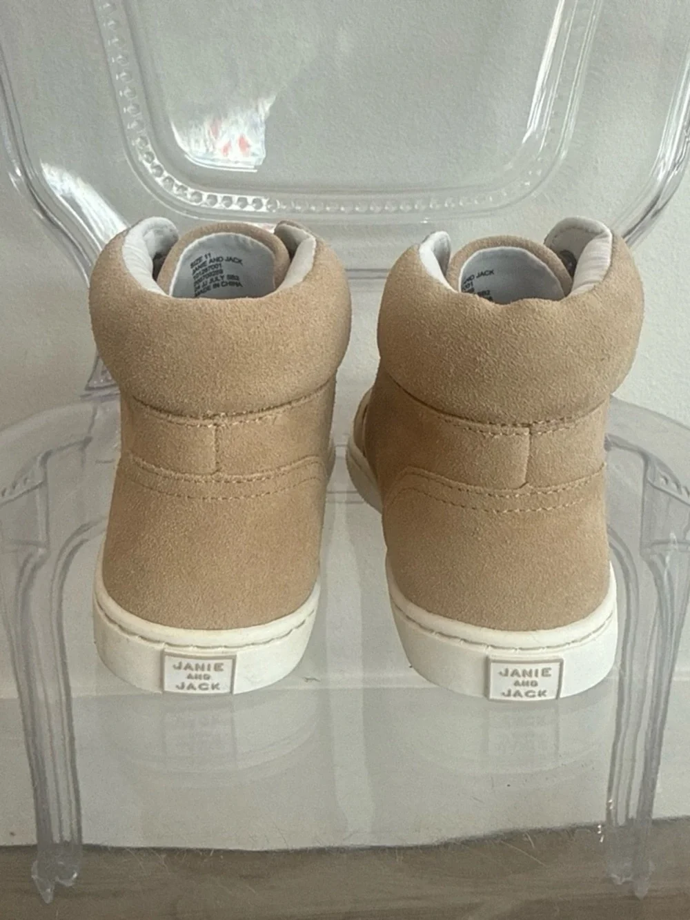 Janie and Jack Tan High-Top Kids Sneakers