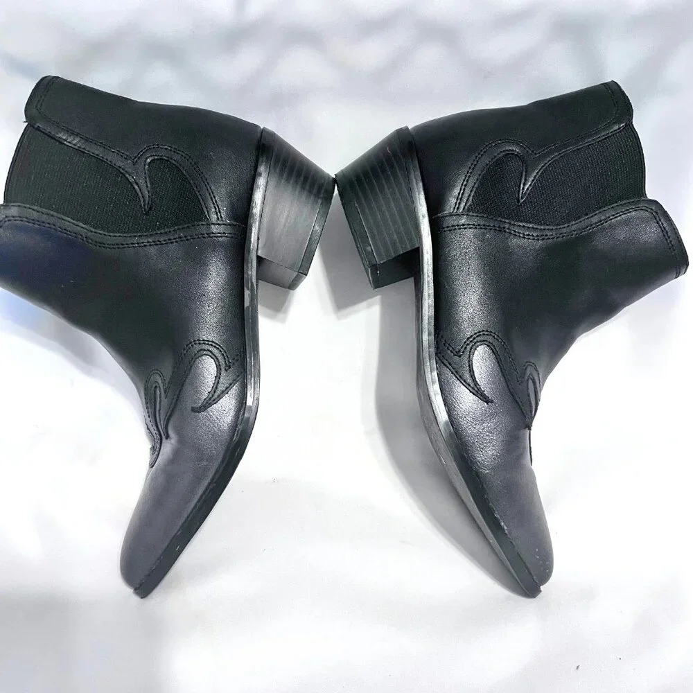 BCBG Girls-Girls Sz. 3M Black/Metallic Ankle Western/Cowgirl Boots-Leather-Fire