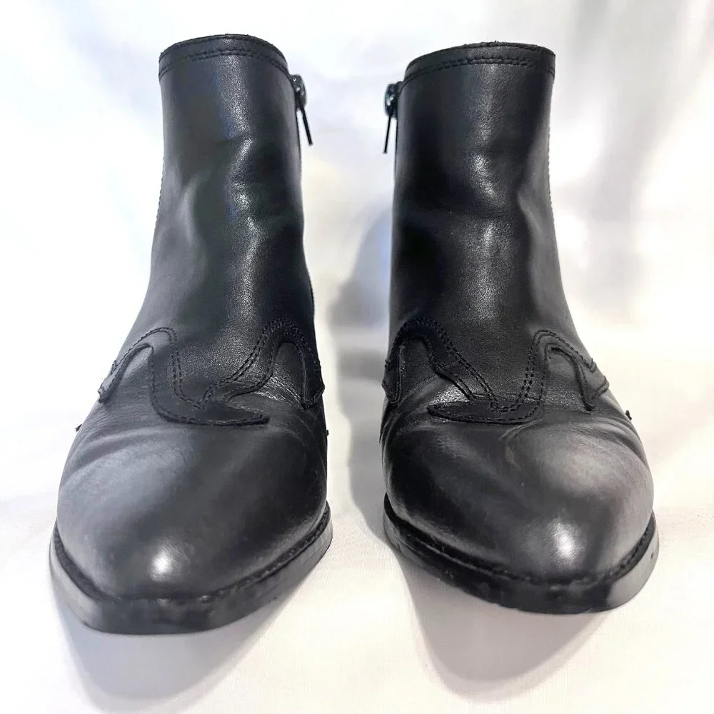 BCBG Girls-Girls Sz. 3M Black/Metallic Ankle Western/Cowgirl Boots-Leather-Fire
