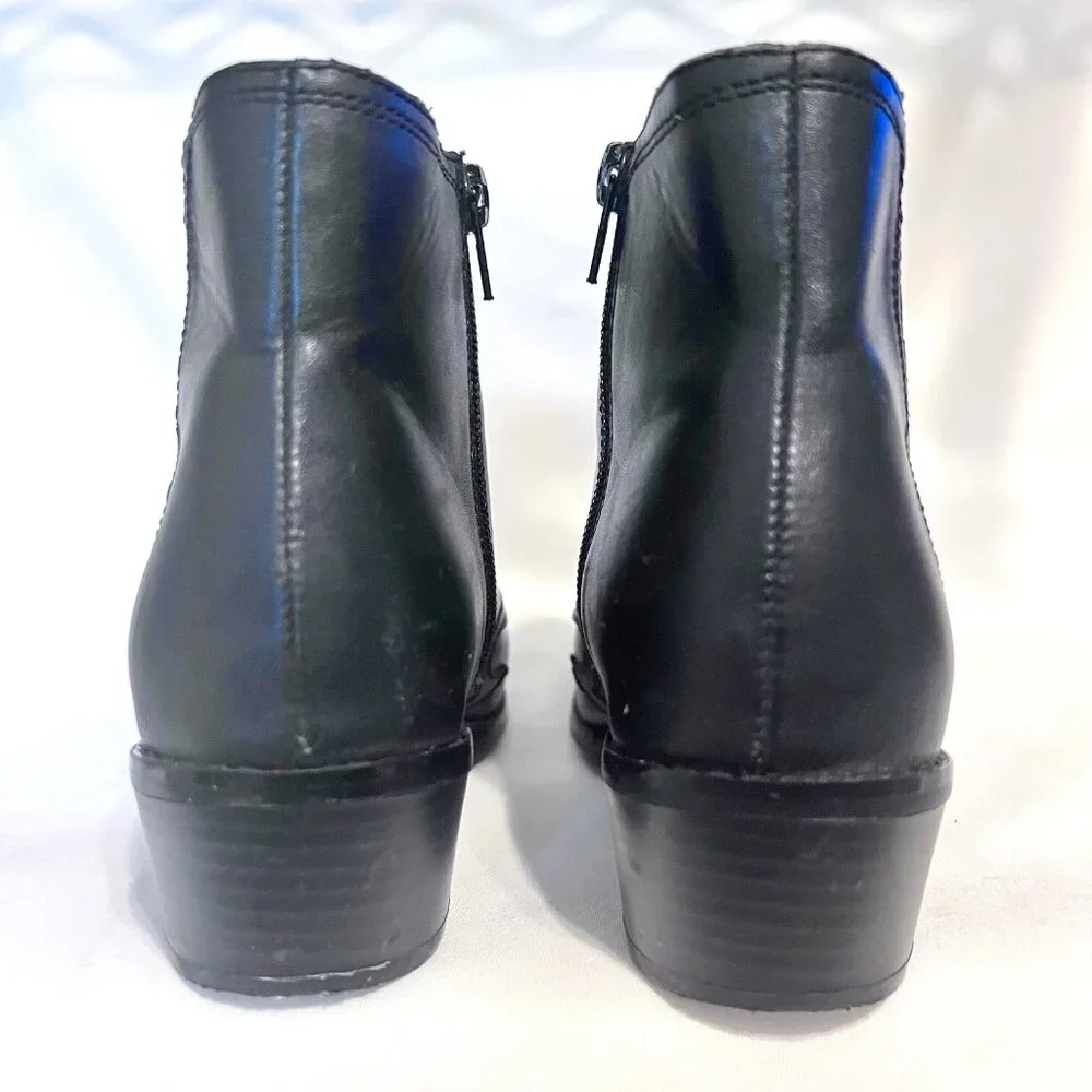 BCBG Girls-Girls Sz. 3M Black/Metallic Ankle Western/Cowgirl Boots-Leather-Fire
