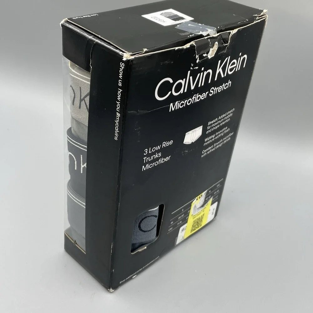 Calvin Klein‎ 3 Pack XL Classic Fit Low Rise Microfiber Stretch Boxer Briefs
