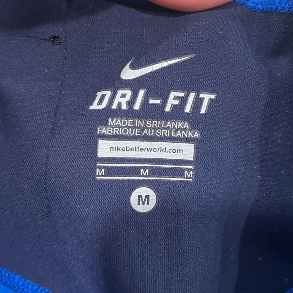 Nike Dri-Fit Capri Leggings High Rise Tight Fit Pull-On Stretch Blue Size M