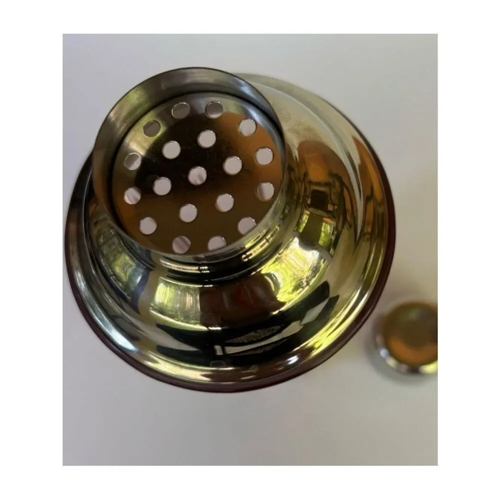 Vintage Pottery Barn Pink Cut-Glass Cocktail Shaker with Silver Lid