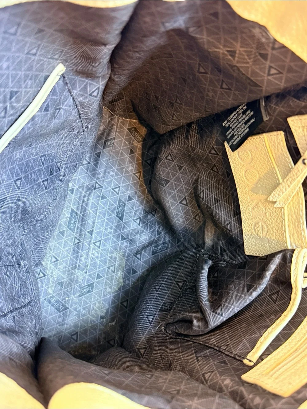 Botkier New York Cream Pebbled Leather Bucket Hobo Crossbody Shoulder Bag