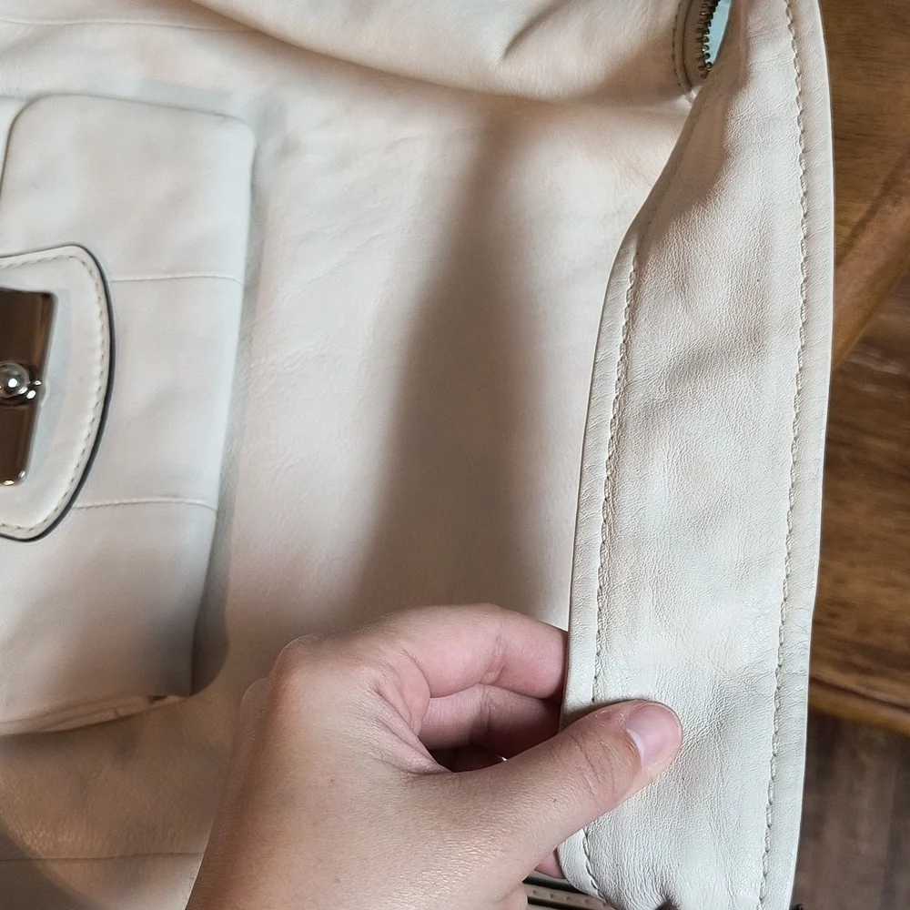 Coach White Leather Hobo Bag