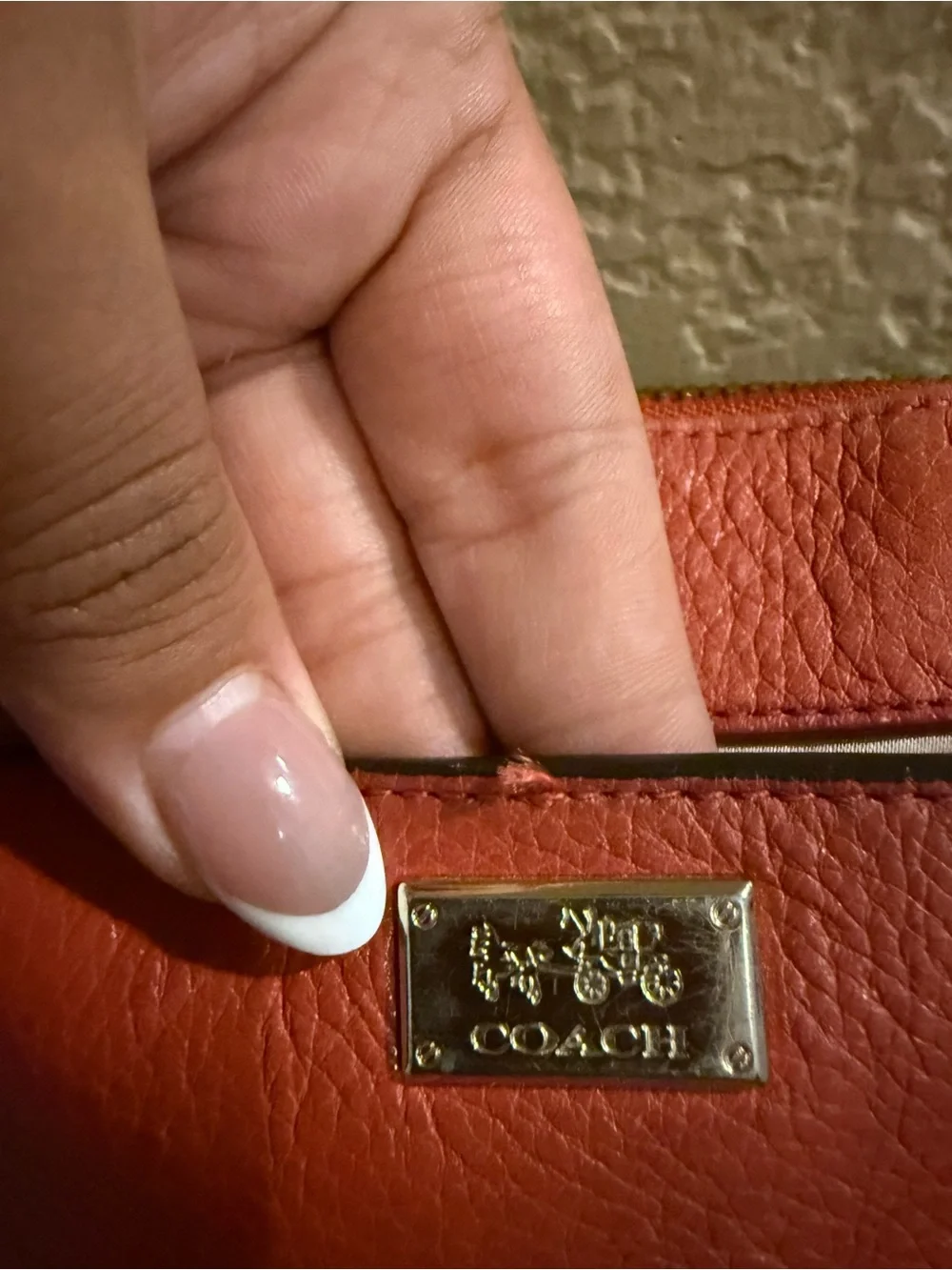 Coach Rust Leather Crossbody Bag with Adjustable Strap