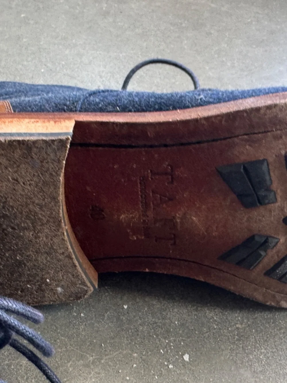 Navy Denim Taft Jack Boots, Size 40