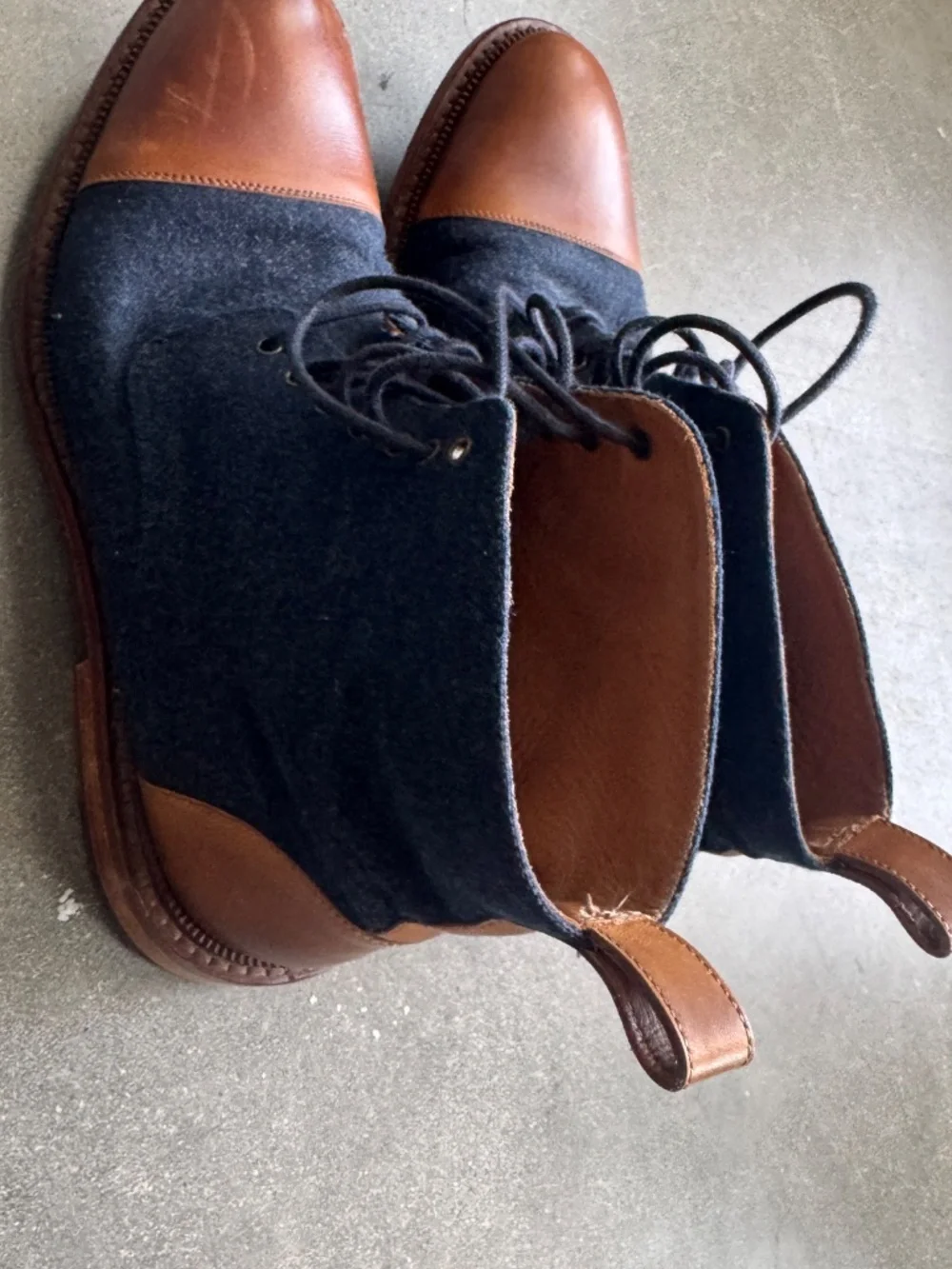 Navy Denim Taft Jack Boots, Size 40