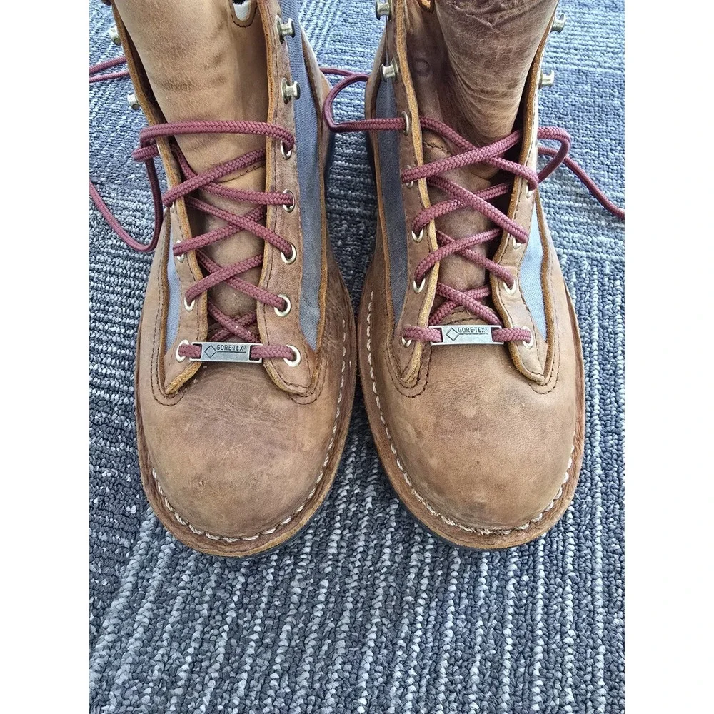 Danner Ridge Tan Gray Leather Gore-Tex Hiking Boots Men's US Size 10 EE
