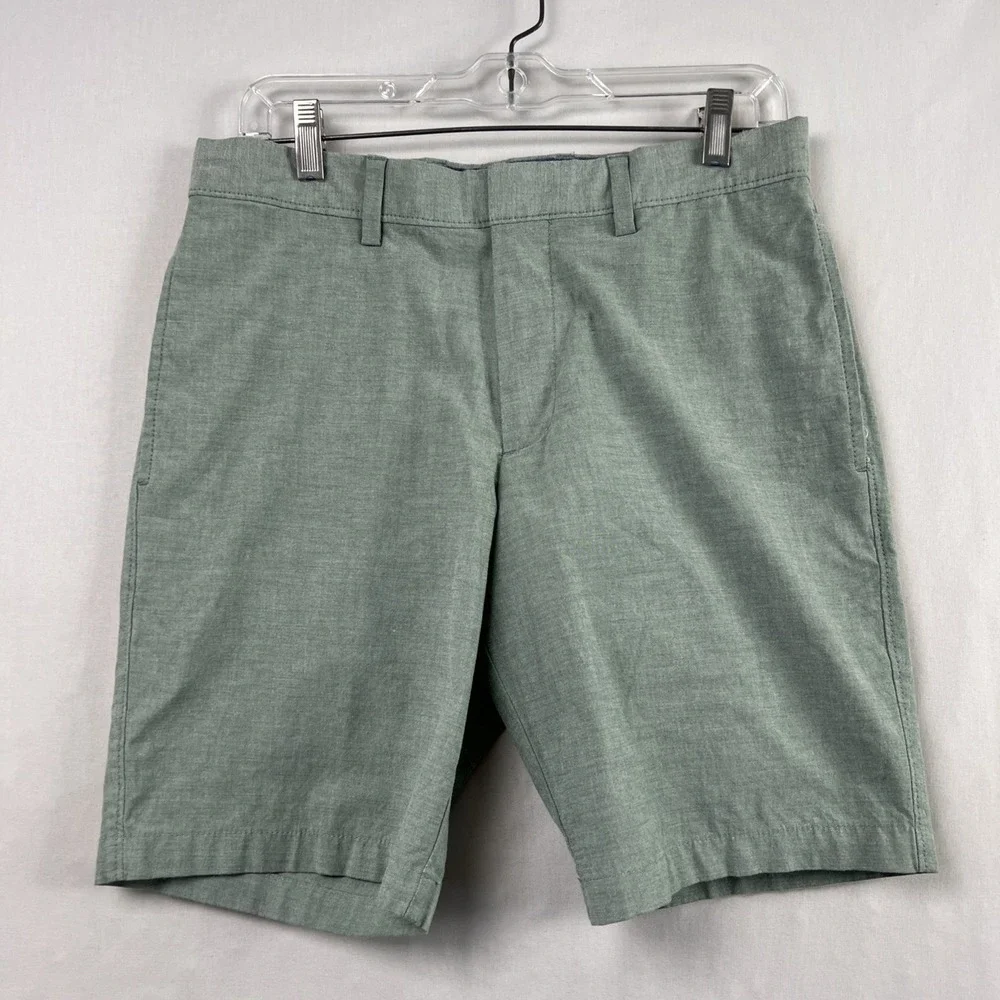 Banana Republic Aiden Club Shorts size 30 flat front Chino Sage Green Classic