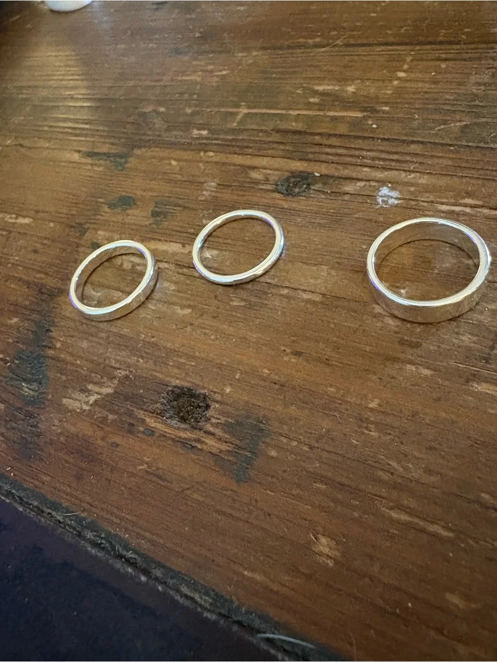 Silver Tone Stackable Rings Size 7 (free shipping)