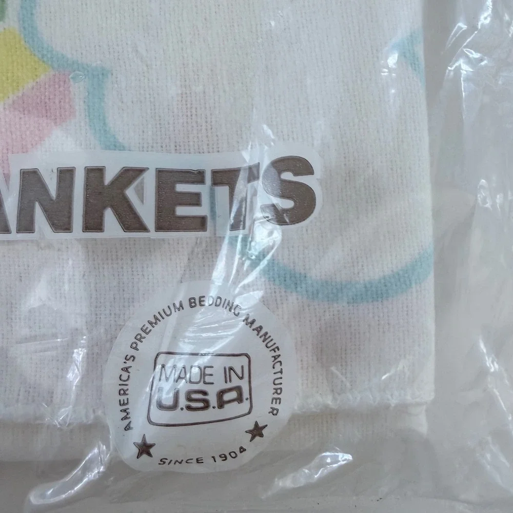 VNTG Beacon Cuddle 2 Receiving‎ Blankets 100% Cotton Rainbow Pastel Made in USA