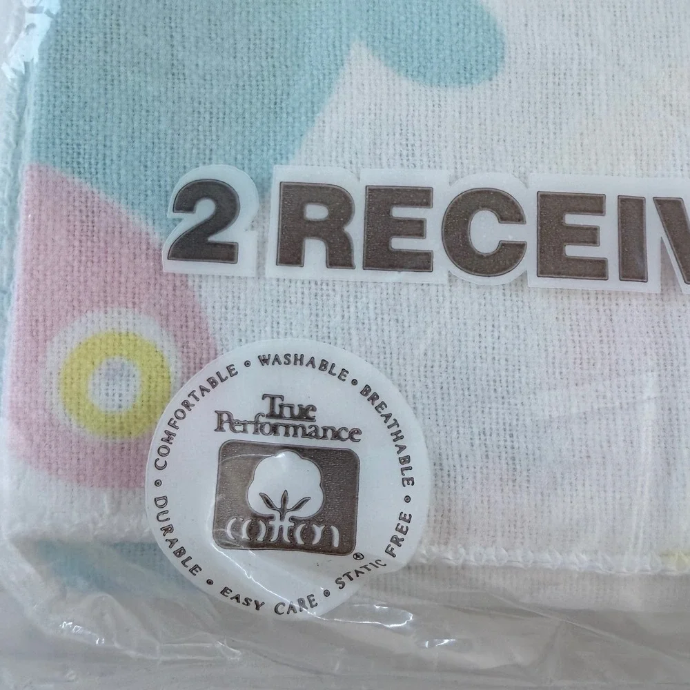 VNTG Beacon Cuddle 2 Receiving‎ Blankets 100% Cotton Rainbow Pastel Made in USA