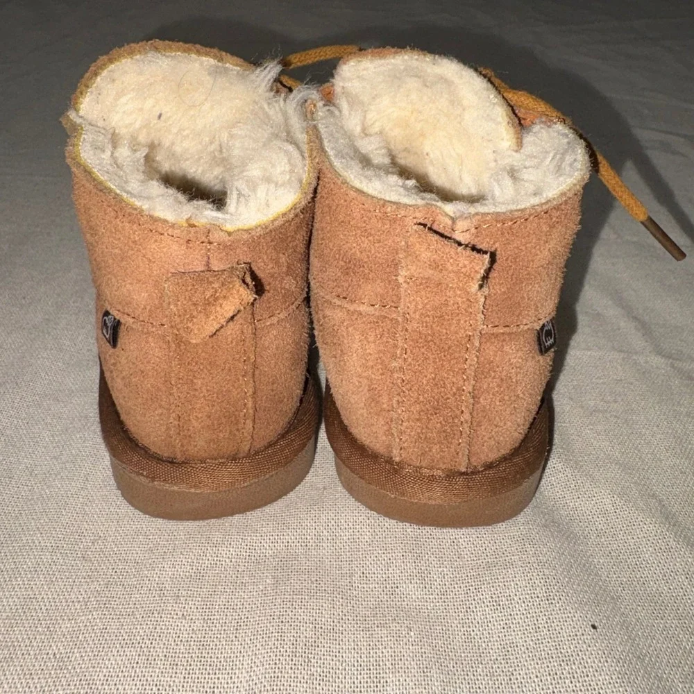 Lamo Jacob Suede Lace‎ Up Boots Chestnut Brown Faux Fur Lined Toddler Size 7
