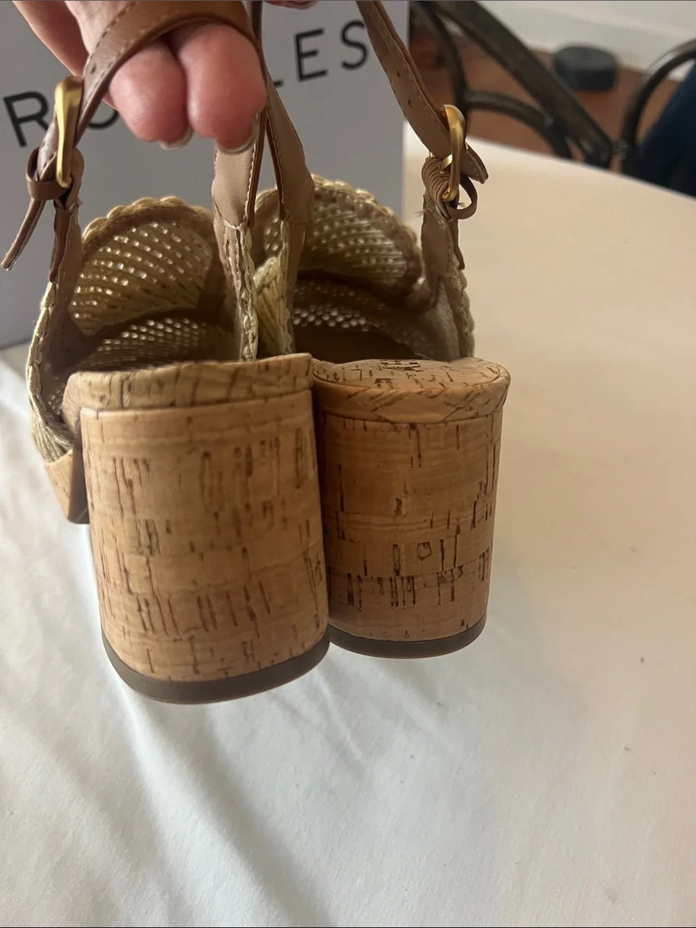 AEROSOLES Cream Braided Slingback Espadrille Flats