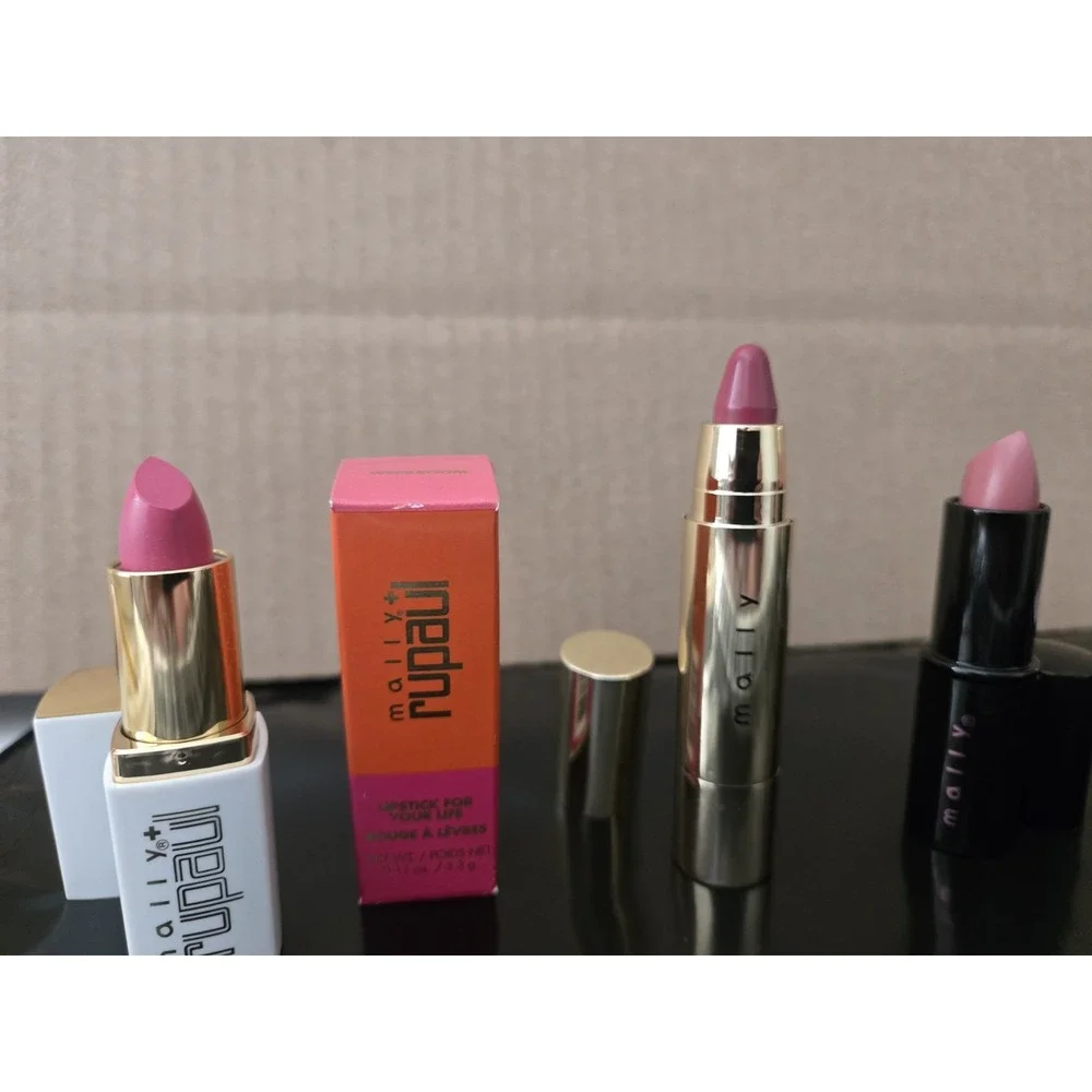 Mally Lip Stick Lot of 3 Mally+Rupal Werkroom, Supreme Raspberry,  Tulip