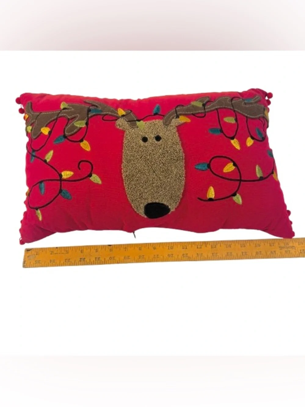 Pier 1 Holiday Reindeer Light Up Decorative Throw Pillow