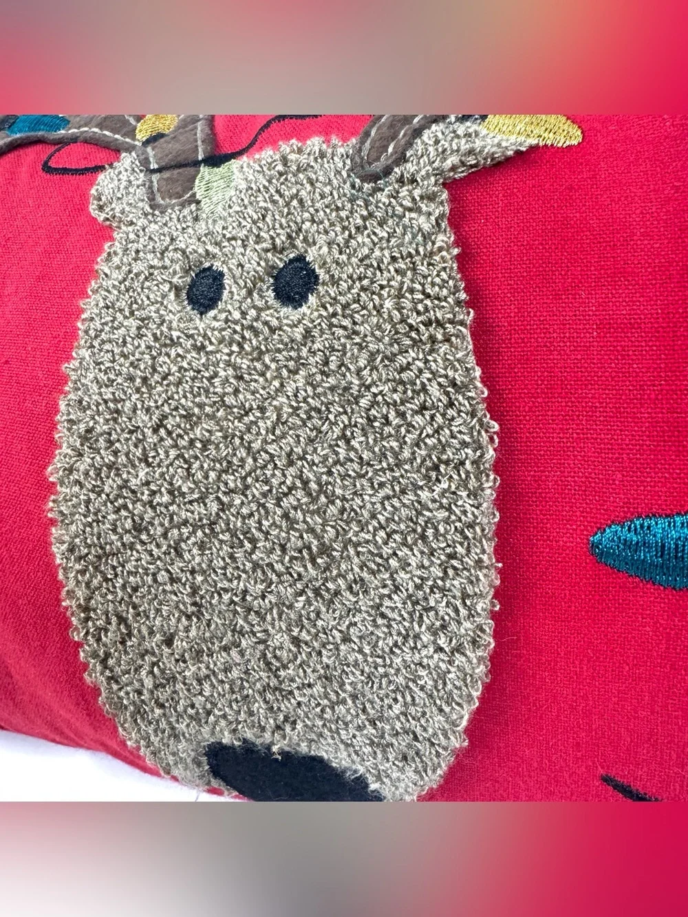 Pier 1 Holiday Reindeer Light Up Decorative Throw Pillow