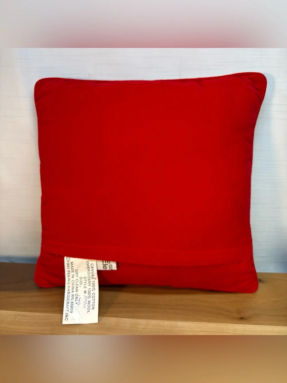Vintage Imperial Elegance CHRISTMAS SANTA Needlepoint Hot Air Balloon Pillow 11
