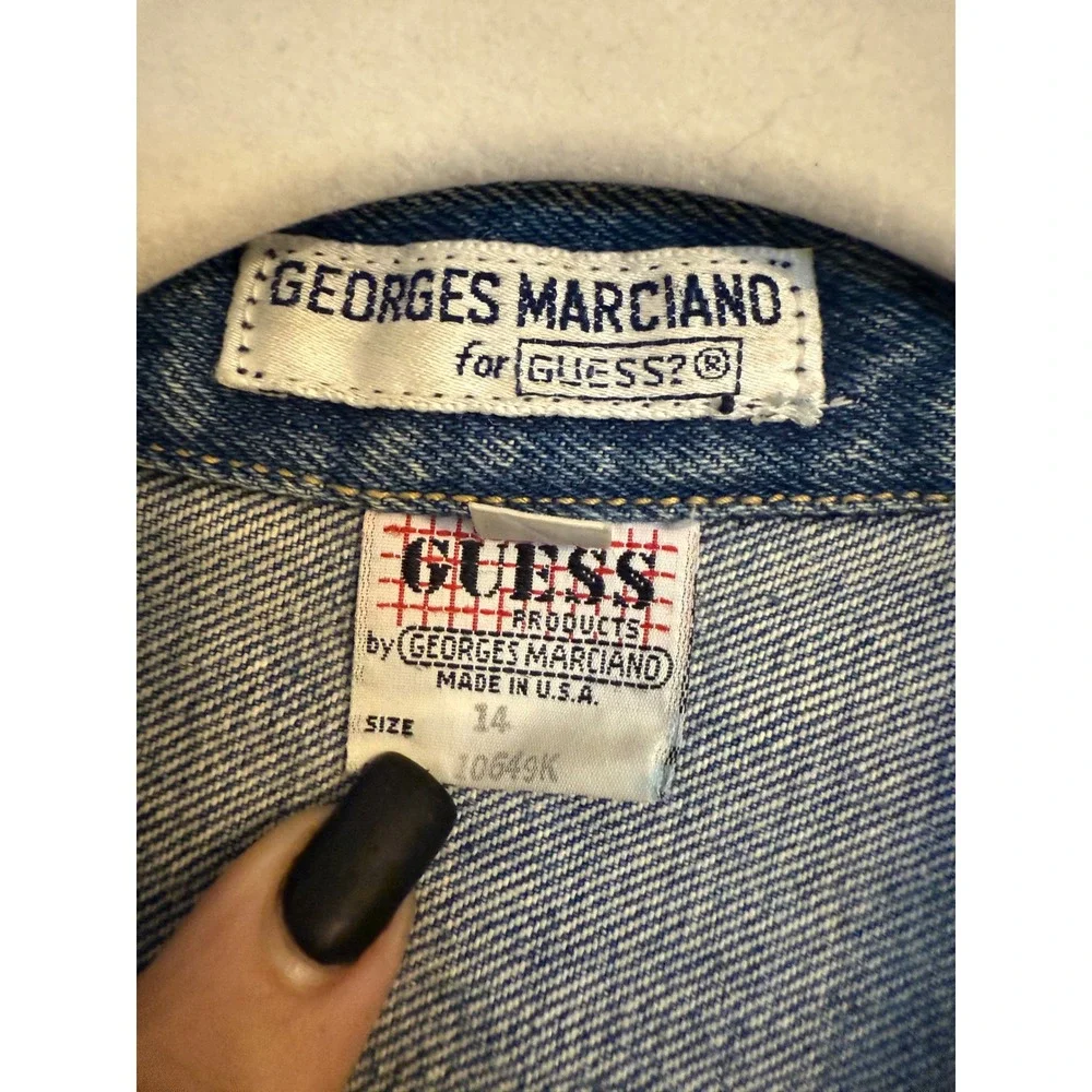 1980's Vintage Guess Georges Marciano Denim Jacket‎ Kids Size 14 Classic