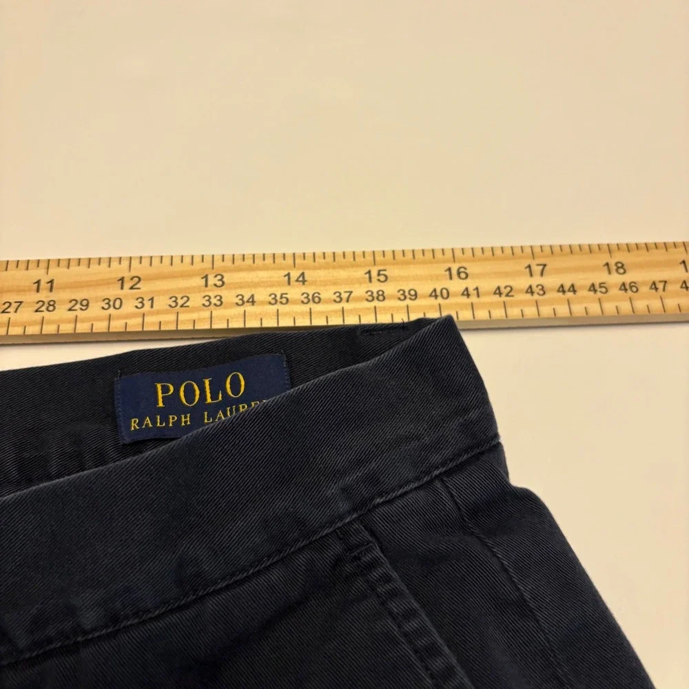 Polo Ralph Lauren Chino Shorts Mens 35 Navy Blue Classic Fit 6