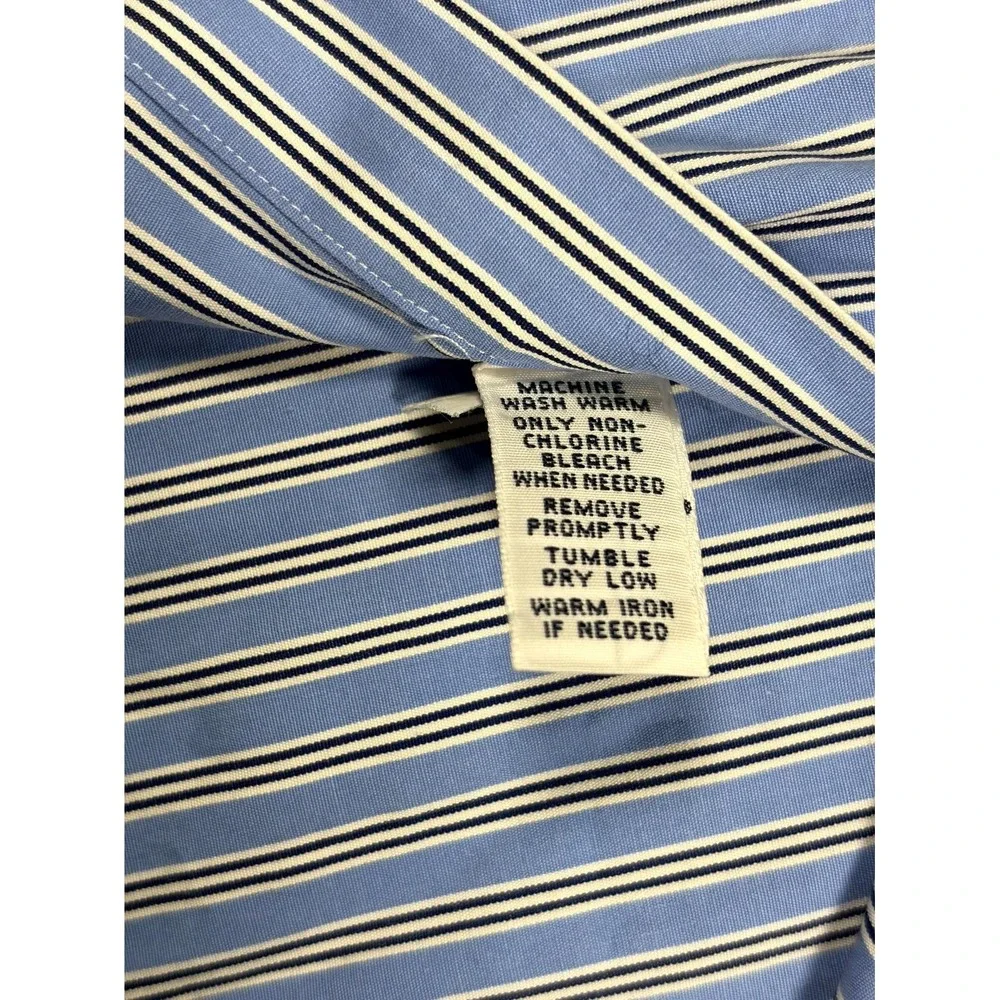 Polo By Ralph Lauren Dress Shirt Mens 16.5 Blue White Striped Regent Custom Fit