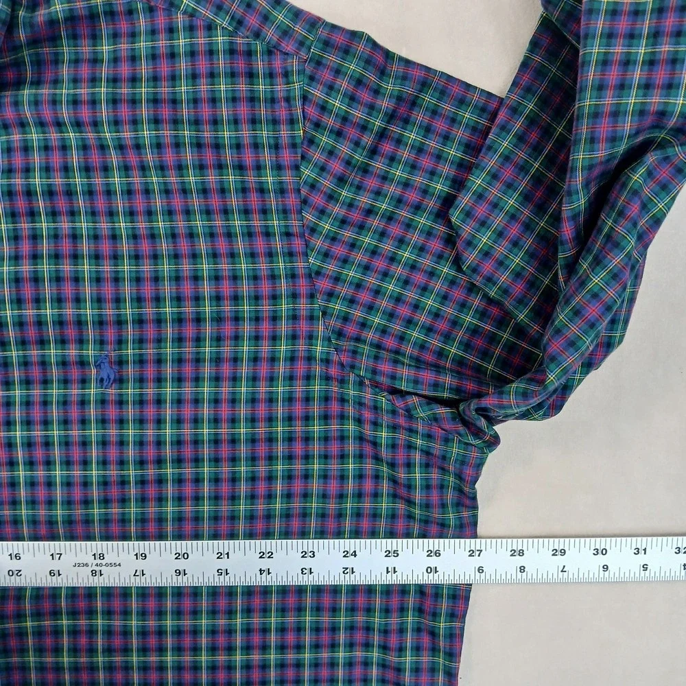 Polo Ralph Lauren XXL Mens‎ Shirt Plaid Black WatchLong Sleeve 26x30