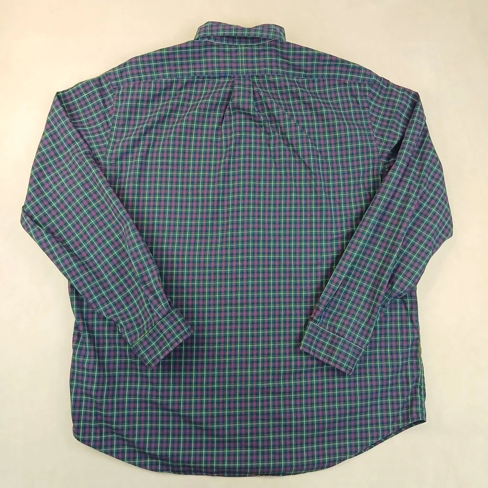 Polo Ralph Lauren XXL Mens‎ Shirt Plaid Black WatchLong Sleeve 26x30