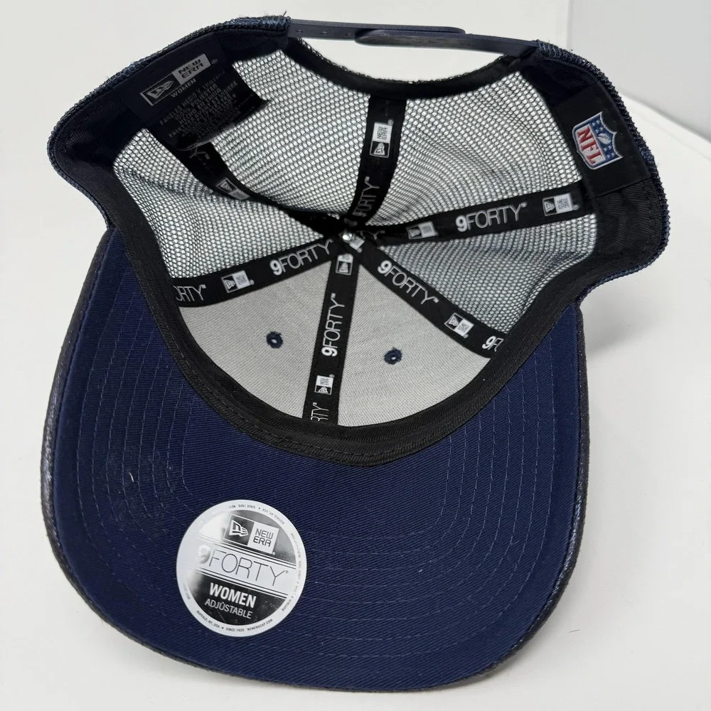 New England Patriots Hat Cap Snap Back Womens One Size Blue NFL Football New Era