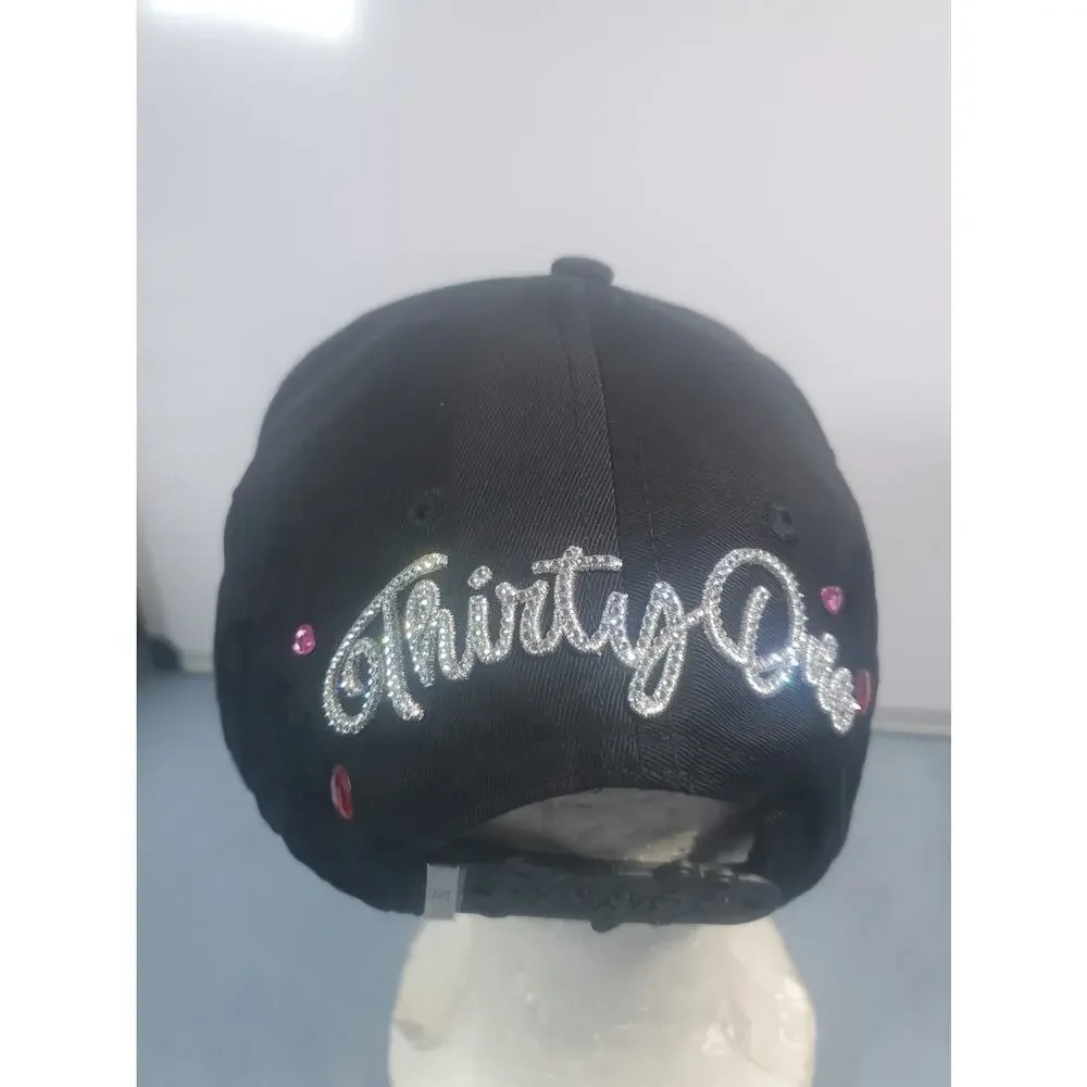 31 Hats Thirty One NY Lovestruck Snapback Hat Black Valentine Sweethearts New