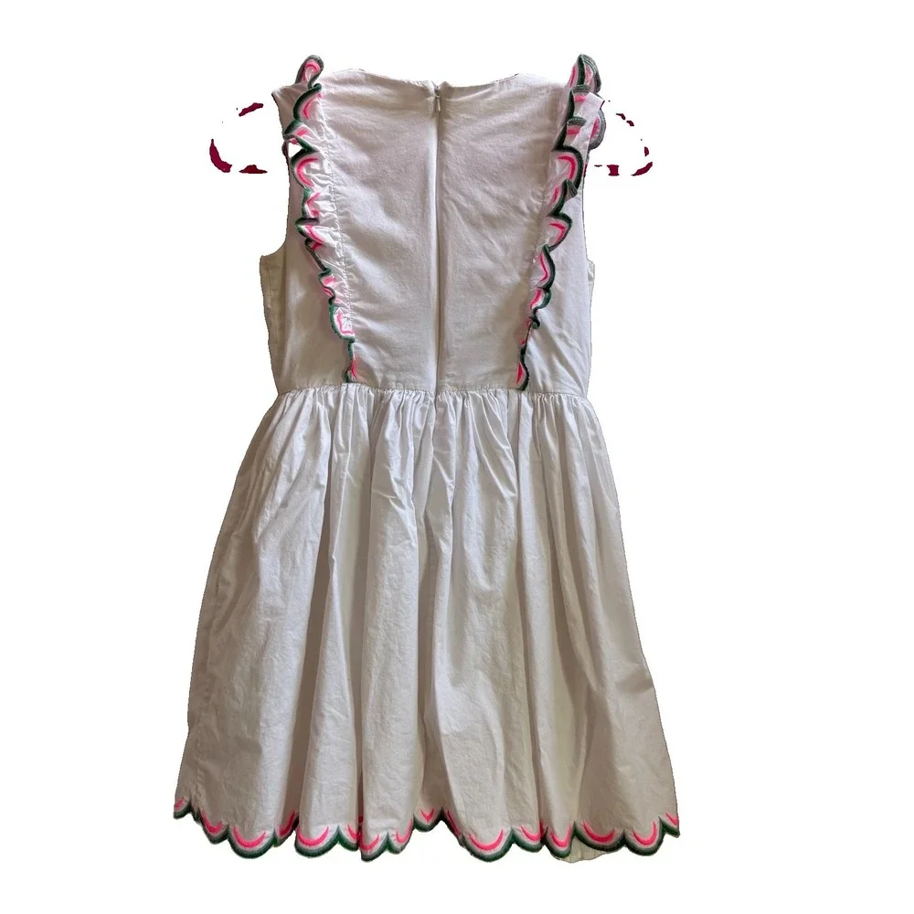 Mini Boden Peacock Appliqué Embroidery Pinnie Dress Size 11-12y