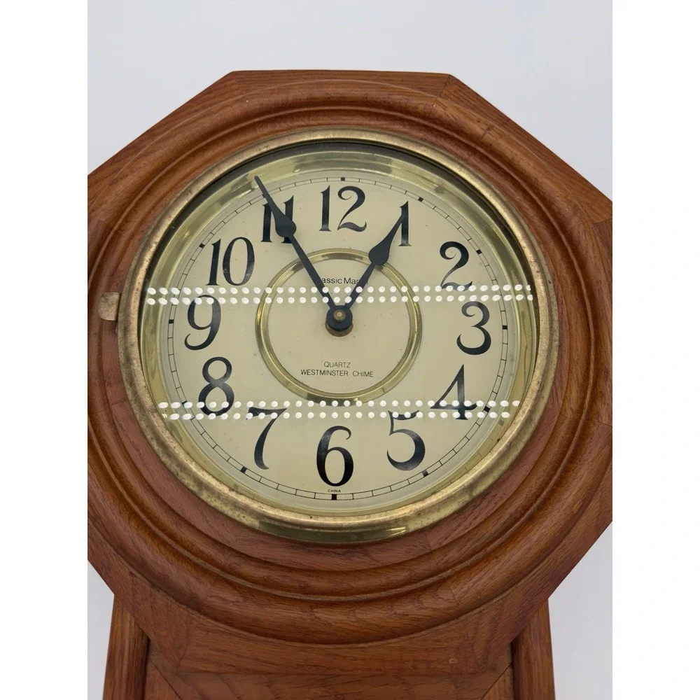 Vintage Regulator Classic Manor Clock Westminster Chime Quartz Pendulum Missing