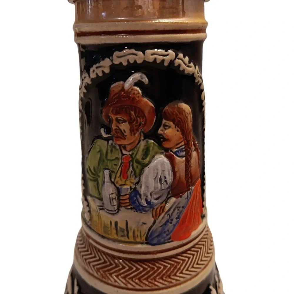 German Beer Stein Music Box Lost My Heart in Heidelberg Vtg Collectible 7.75
