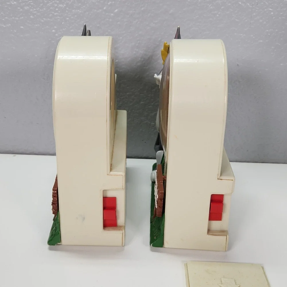 2 Janex Bugs Bunny 1974 Talking Wind Up Alarm Clock for Parts/Repair Warner Bros