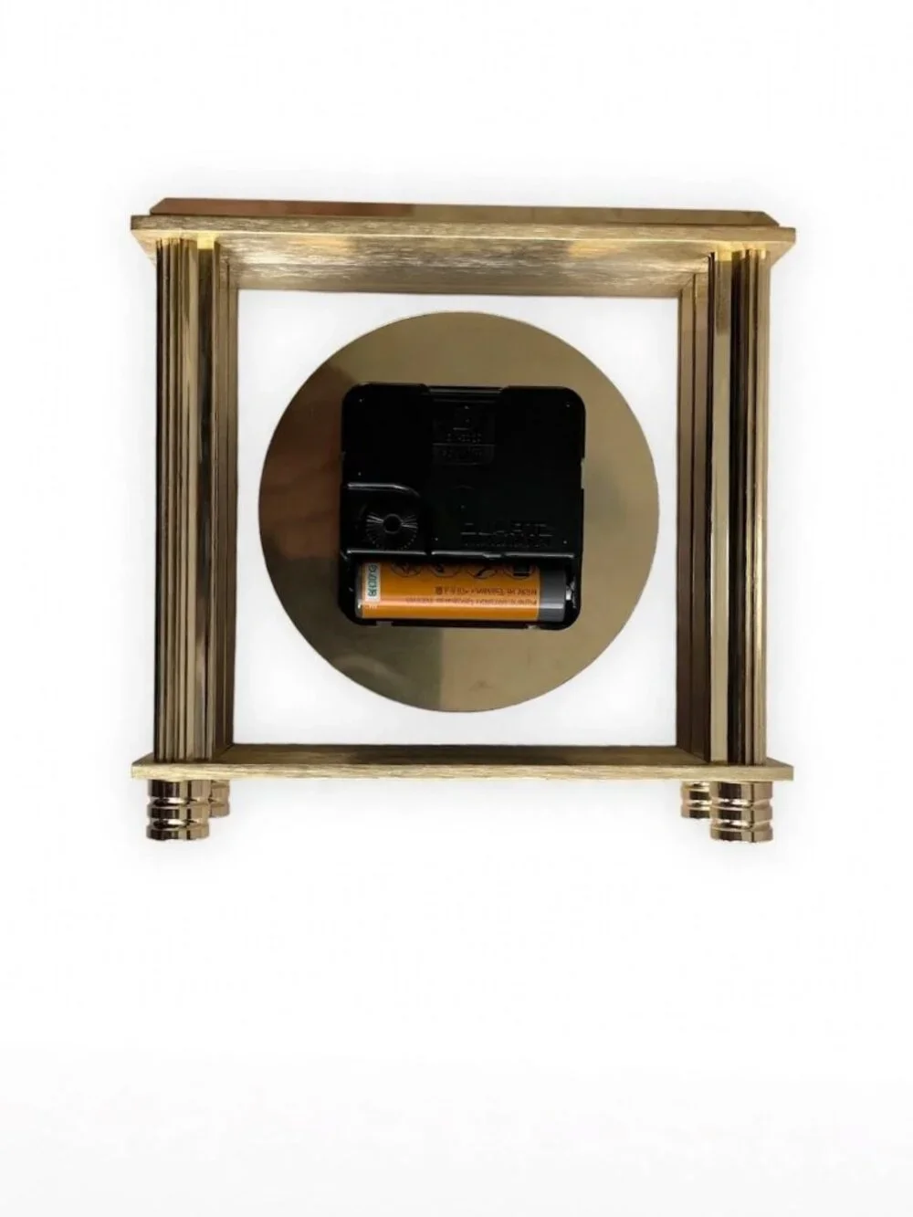 Bulova Quartz Carriage Clock Brass Glass Roman Numeral Desk Shelf 6