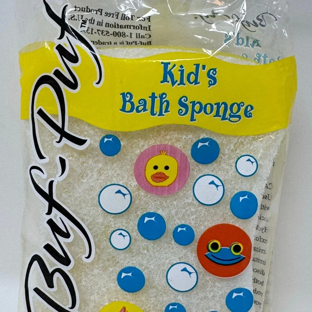 Buf Puff Kids Bath Sponge 1 Sponge Yellow‎ Duck Boat Frog Bubbles 3M 2003
