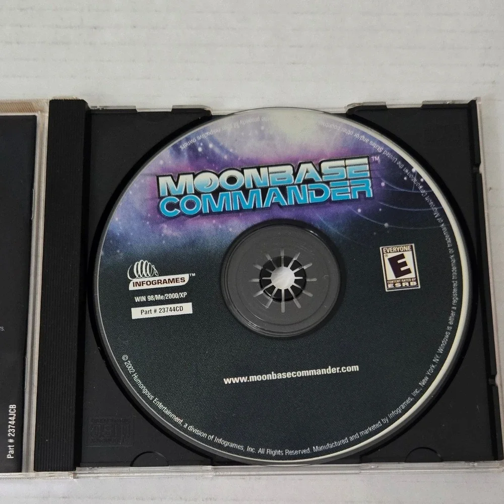 Vintage 2002 Moonbase Commander PC CD ROM Game Win 98 XP CIB USA Made Infogrames