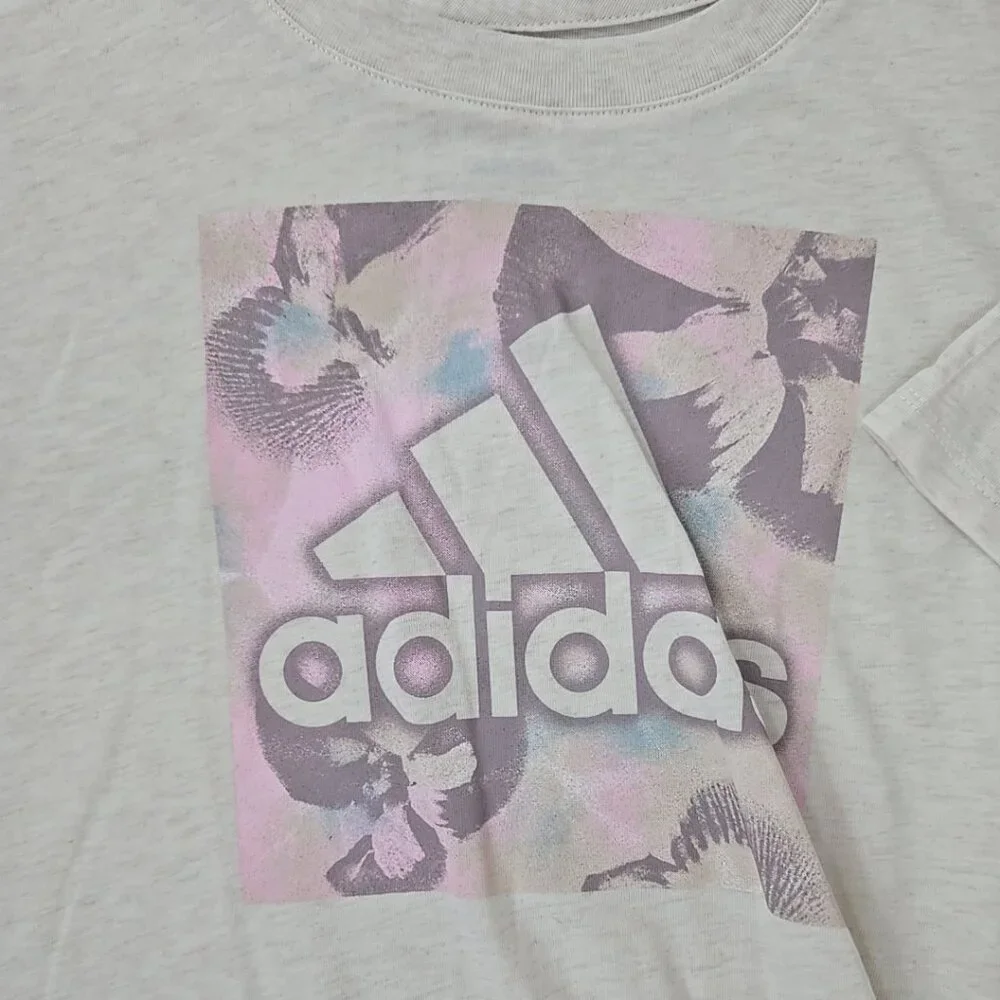 Adidas‎ Girl Set Size Large Cotton Short Sleeve Shirt Matching Running Shorts