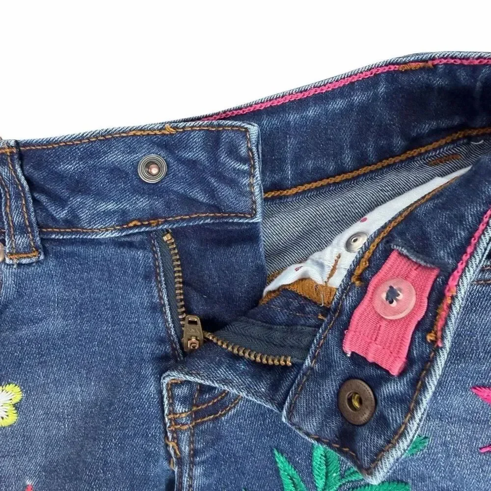 Boden Denim Shorts with Embroidery size 6