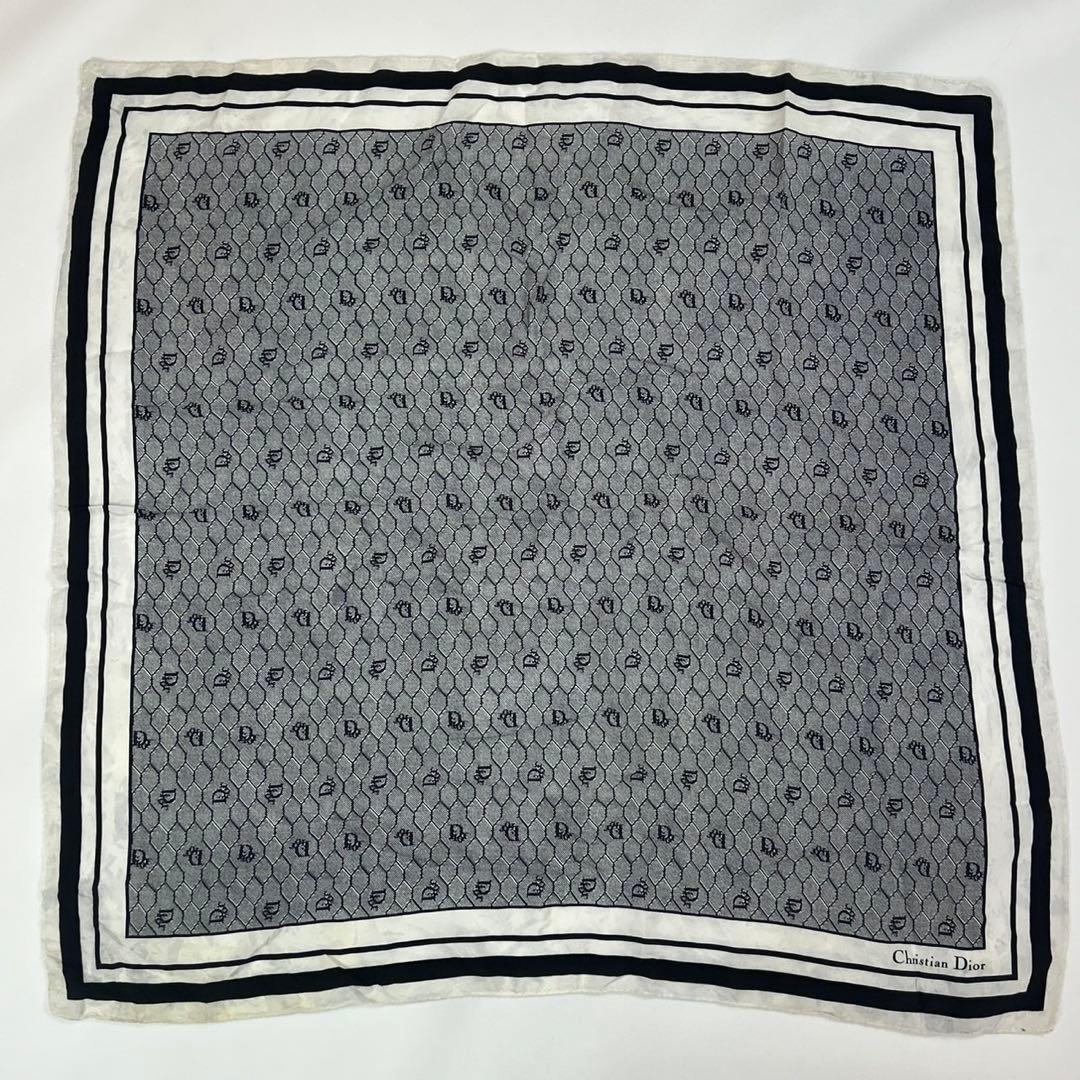 P762 Christian Dior 100% Silk Honeycomb Scarf for Women