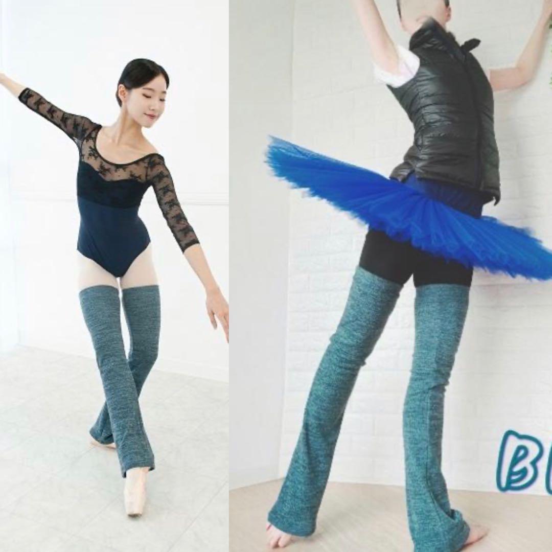 MIHLOROB Knit Leg Warmers, Dark Blue