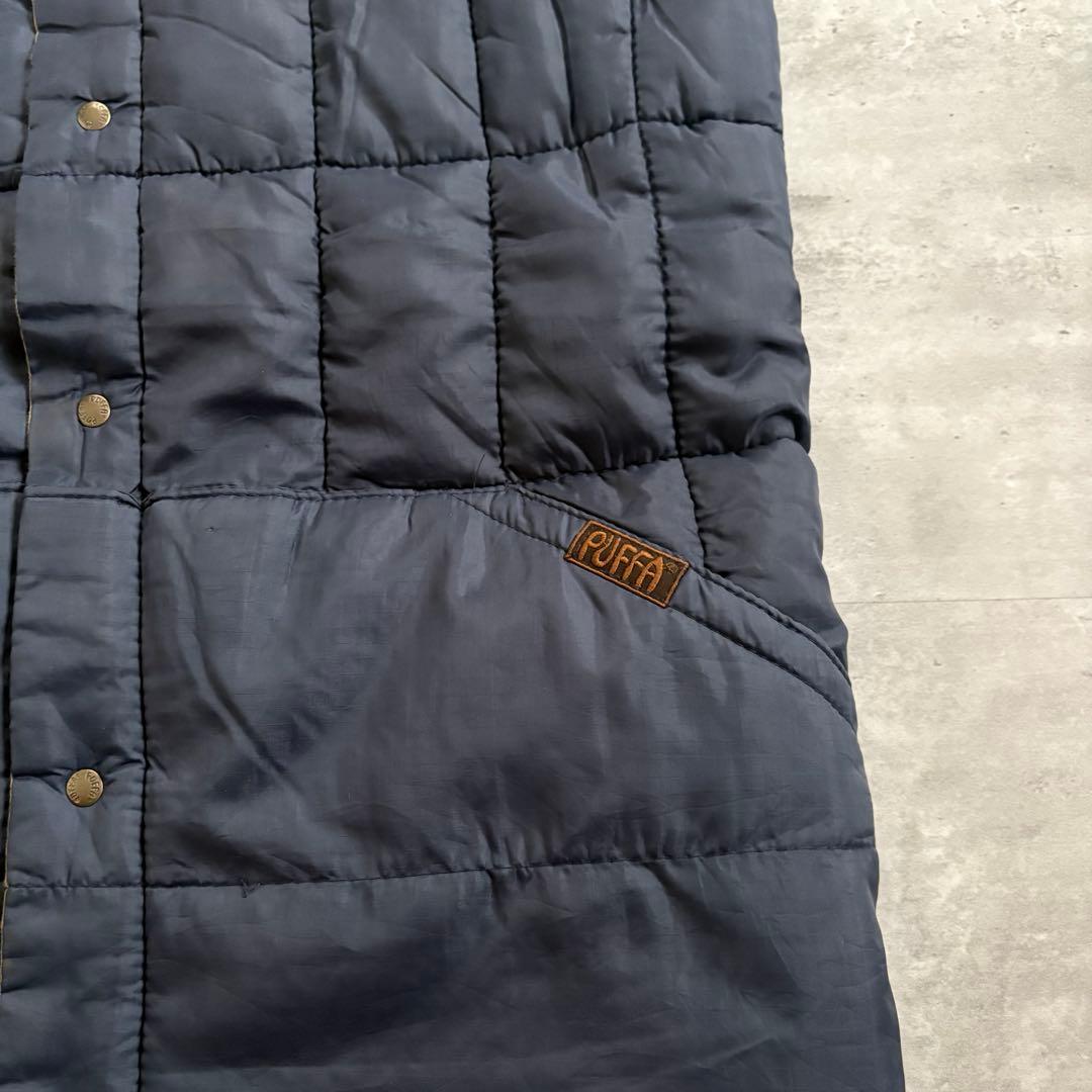 PUFFA Reversible Padded Vest, Size M, Checkered x Navy, Made in England