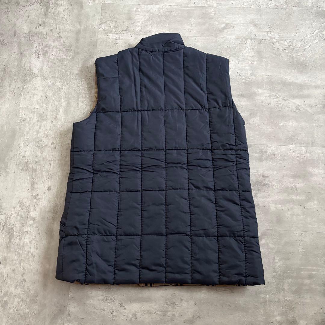 PUFFA Reversible Padded Vest, Size M, Checkered x Navy, Made in England