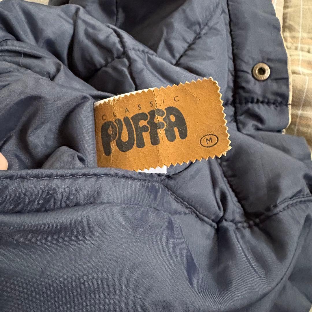 PUFFA Reversible Padded Vest, Size M, Checkered x Navy, Made in England