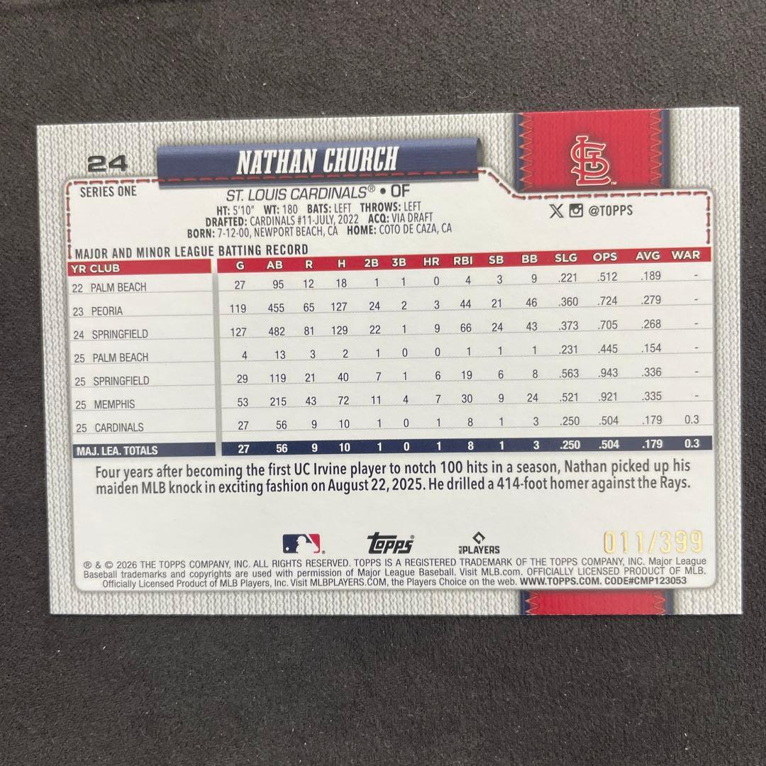 Nathan Church RC 399 Series 2026 Topps